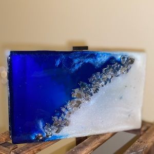 Geode water wave clutch purse
